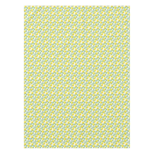 Watergekleurde citroenen bladeren witte bruiloft tafelkleed (Voorkant)