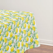 Watergekleurde citroenen bladeren witte bruiloft tafelkleed (Voorbeeld)