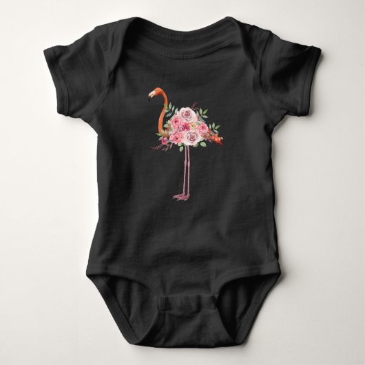 Watergekleurde Flamingo Flowers Hawaii Bird Art Romper (Voorkant)