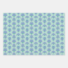 Watergekleurde Paarse Tulpen Inpakpapier Vel