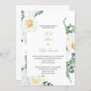 Watergekleurde Quinceanera uitnodiging in het Spaa