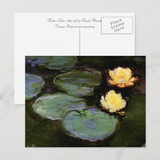 Watergelieerd: 1897-98, ingediend door Monet Briefkaart (Voorkant / Achterkant)