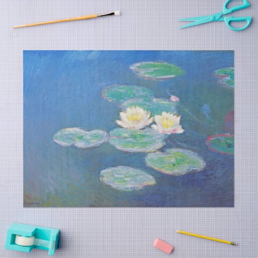 Watergelilies, verdampingseffect van Monet Tissuepapier (Craft)