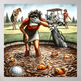 Watergevaar - Golf Kunstprint Poster