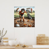 Watergevaar - Golf Kunstprint Poster (Keuken)