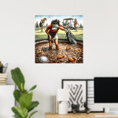 Watergevaar - Golf Kunstprint Poster (Thuiskantoor)