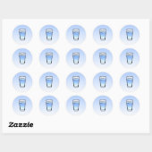 Waterglas klassieke ronde sticker (Vel)