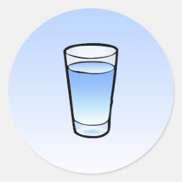 Waterglas klassieke ronde sticker