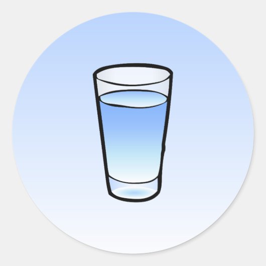 Waterglas klassieke ronde sticker (Voorkant)