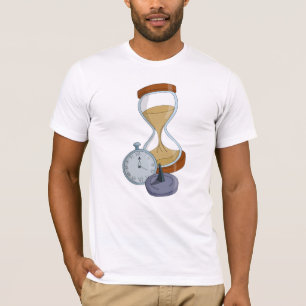 Waterglas, zonnewijzer en zakhorloge t-shirt