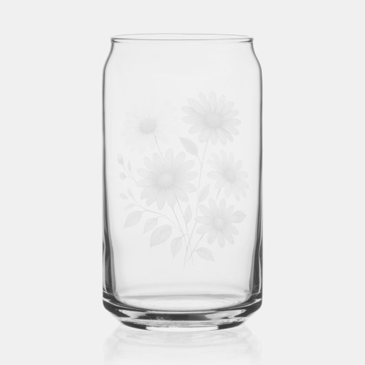 Waterglazen, drinkware, daisy design blikvorm glas (Achterkant)
