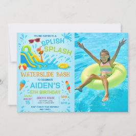 Waterglijbaan Bash, Waterglijbaan Verjaardagsfoto Kaart