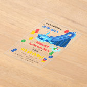 Waterglijbaan Kinder Zomer Splish Splash Verjaarda Acryl Uitnodigingen (Laagn)