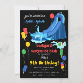 Waterglijbaan Kinder Zomer Splish Splash Verjaarda Kaart (Voorkant)