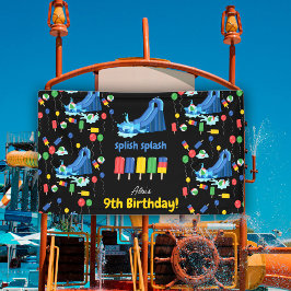 Waterglijbaan Kinder Zomer Splish Splash Verjaarda Spandoek