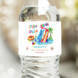 Waterglijbaan Plons Guts Viering Waterfles Etiket