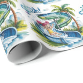 Waterglijbaan Splash Girl Verjaardagsfeestje Cadeaupapier (Rol Hoek)