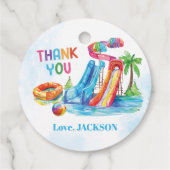 Waterglijbaan Splish Splash Verjaardagsfeest Bedan Bedankjes Labels (Achterkant)