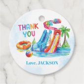 Waterglijbaan Splish Splash Verjaardagsfeest Bedan Bedankjes Labels (Voorkant)