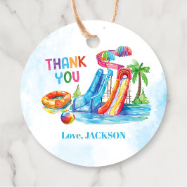 Waterglijbaan Splish Splash Verjaardagsfeest Bedan Bedankjes Labels