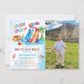 Waterglijbaan Splish Splash Verjaardagsfeestje Fot Kaart (Voorkant)