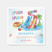 Waterglijbaan Splish Splash verjaardagsfeestje Servet (Voorkant)