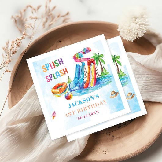 Waterglijbaan Splish Splash verjaardagsfeestje Servet