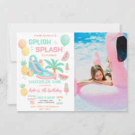 Waterglijbaan Verjaardagsfeest Foto Kaart