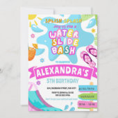 Waterglijbaan Waterglijbaan Park Splash Meisje Ver Kaart (Voorkant)