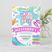 Waterglijbaan Waterglijbaan Park Splash Meisje Ver Kaart (Staand voorkant)