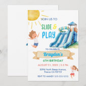 Waterglijbaan Waterglijbaan Waterpark Zwembad Verj Kaart (Voorkant / Achterkant)