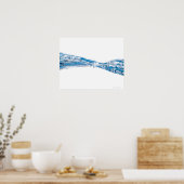Watergolven en luchtbellen poster (Keuken)