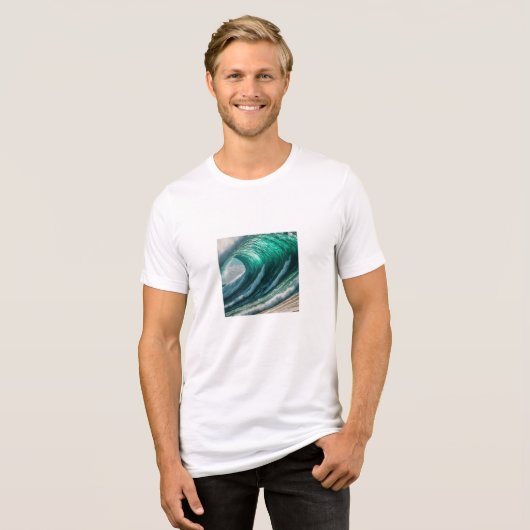 watergolven Tri-Blend shirt (Voorkant volledig)