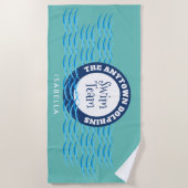 Watergolven-zwemteam - Blauwgroen aangepast Strandlaken (Voorkant)