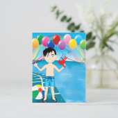 Watergun Pool Boy Briefkaart (Staand voorkant)