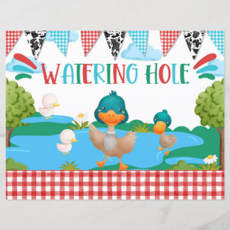 Waterhole Barnyard Dier Duck Party Tafelteken