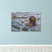 waterhond canvas afdruk (Insitu (Houten vloer))