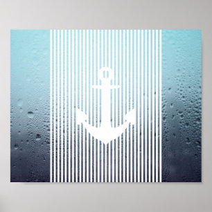 waterhooi monogram nautisch anker poster