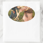 Waterhouse-gather_ye_rosebuds-1909. Ovale Sticker (Tas)