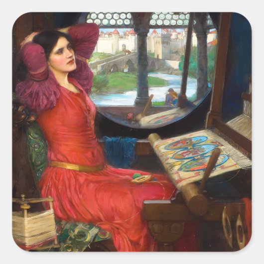 Waterhouse I Am Half-Sick Of Shadows Vierkante Sticker (Voorkant)