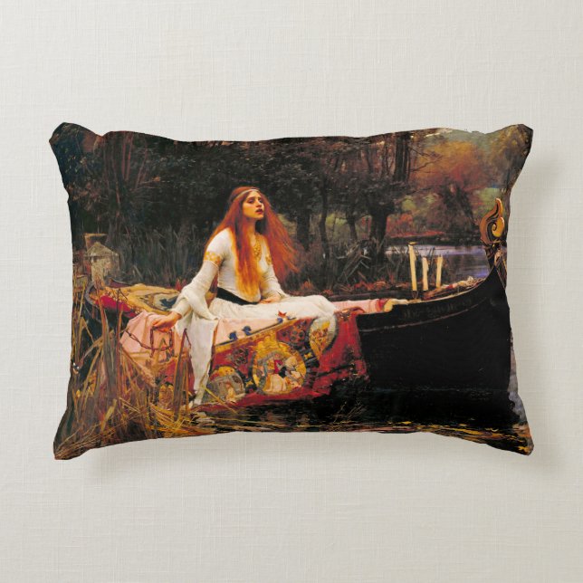 Waterhouse Lady van Shalott Accent Kussen (Voorkant)