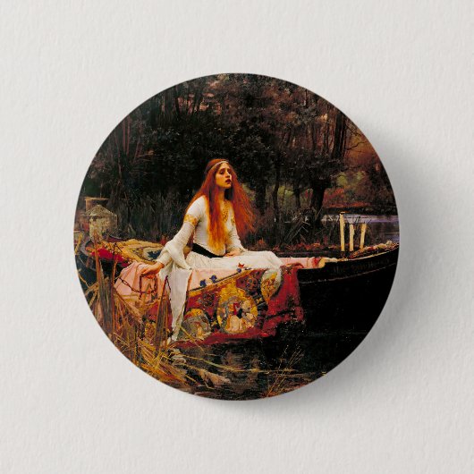 Waterhouse Lady van Shalott Ronde Button 5,7 Cm (Voorkant)