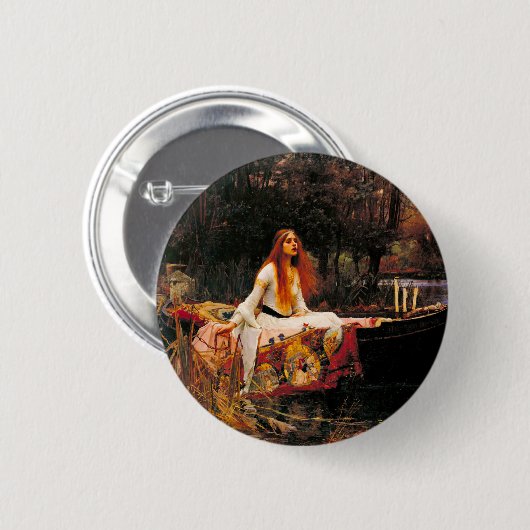 Waterhouse Lady van Shalott Ronde Button 5,7 Cm (Voorkant /achterkant)