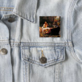 Waterhouse Lady van Shalott Vierkante Button 5,1 Cm (In situ)