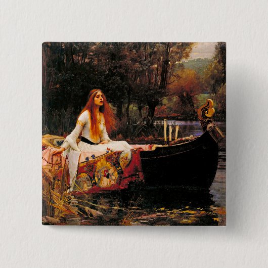 Waterhouse Lady van Shalott Vierkante Button 5,1 Cm (Voorkant)