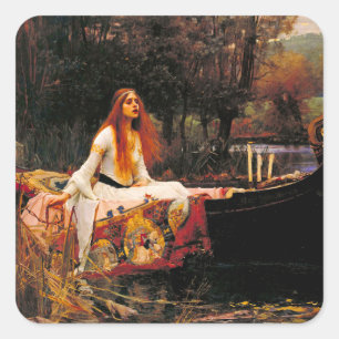 Waterhouse Lady van Shalott Vierkante Sticker