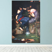WATERHOUSE - NIMFEN VINDEN DE KOP VAN ORPHEUS - CANVAS AFDRUK (Insitu (Houten vloer))