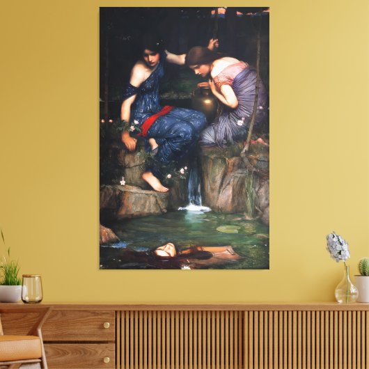 WATERHOUSE - NIMFEN VINDEN DE KOP VAN ORPHEUS - CANVAS AFDRUK (Insitu (Woonkamer))