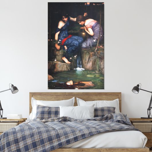 WATERHOUSE - NIMFEN VINDEN DE KOP VAN ORPHEUS - CANVAS AFDRUK (Insitu (Slaapkamer))