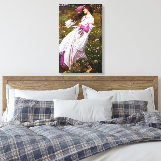 Waterhouse Windbloemen Canvas Print (Insitu (Slaapkamer))